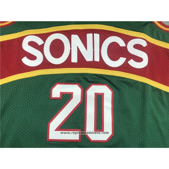 Camiseta Seattle SuperSonics Gary Payton #20 Mitchell & Ness 1995-96 Verde